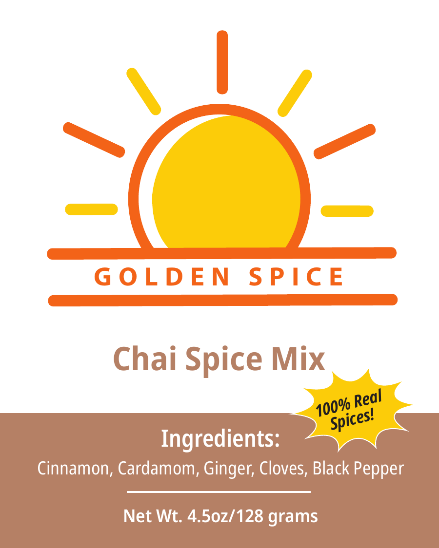 Golden Spice Chai Spice Mix 4.5oz Pouch - front label