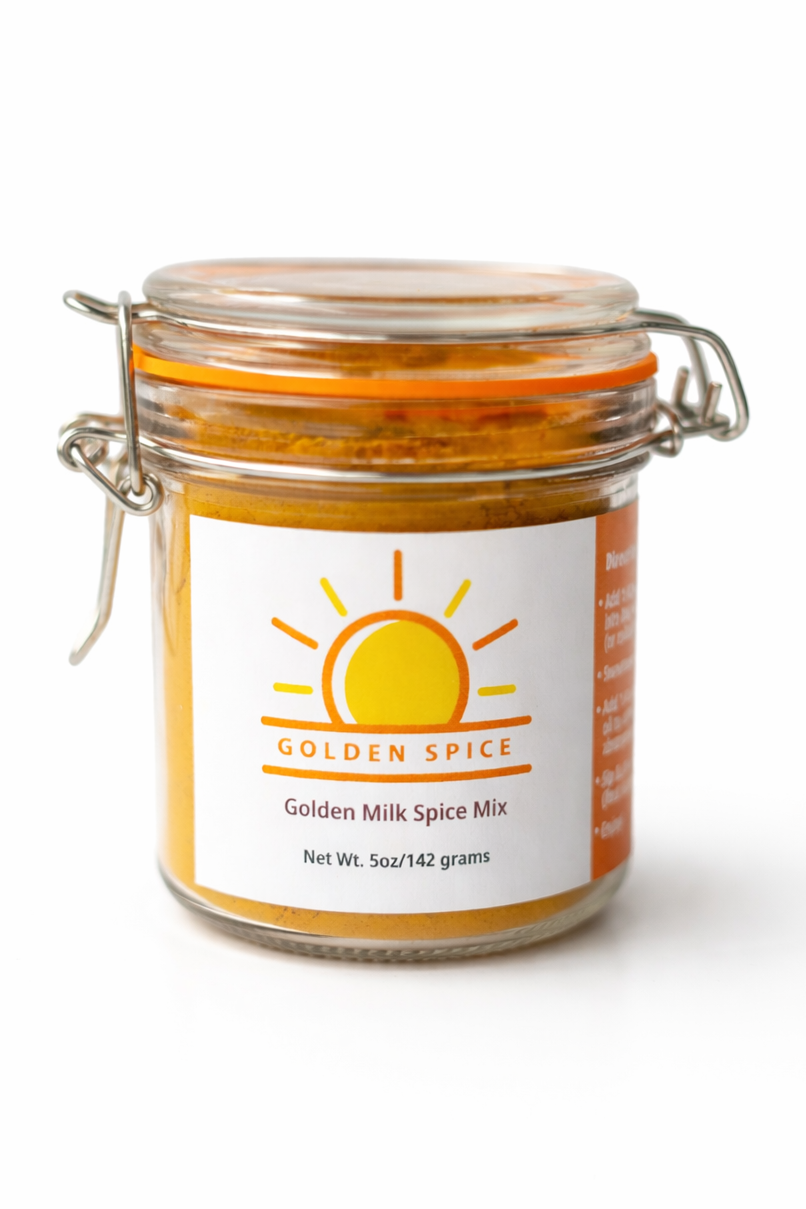Golden Milk Spice Mix – 5oz Glass Jar